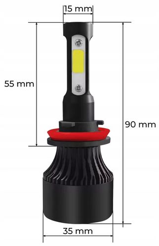 Żarówki LED H11 Mocne 16000LM 6000K COB 72W 4-Stronne komplet 2 szt. na Arena.pl
