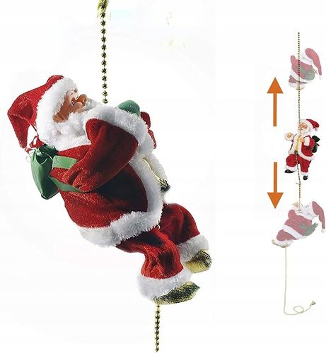 Wspinający się Mikołaj na Linie 100cm Melodyjka Prezent na Święta góra,dół na Arena.pl