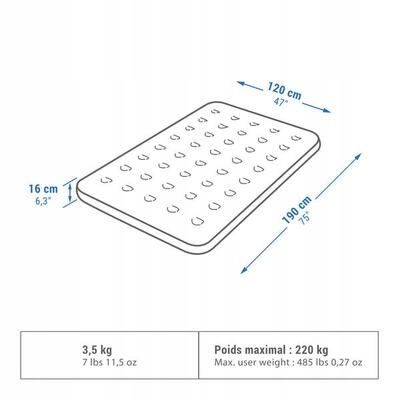 MATERAC AIR BASIC 120 CM 2-OSOBOWY Quechua zdjęcie 2