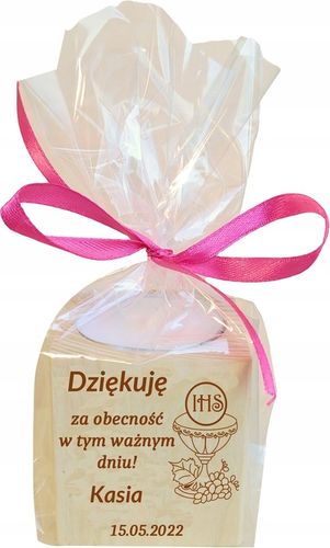 Podziękowanie dla Gości Komunia Chrzest piękny świecznik 10 szt grawer na Arena.pl