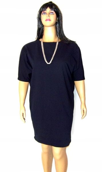 KARKO sukienka granatowa tuba plus size 50/52 zdjęcie 1