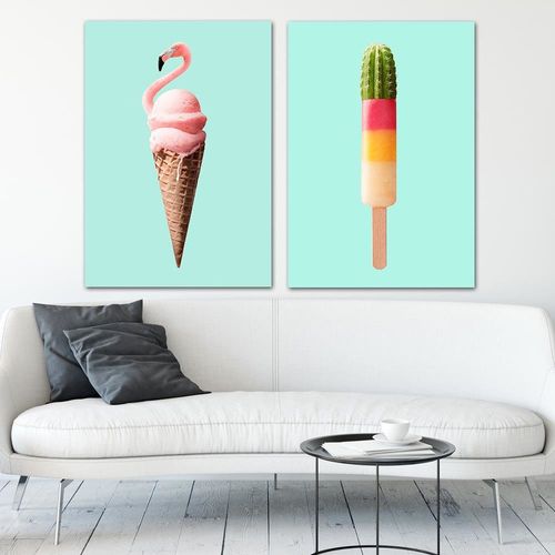 Deco Panel, Flamingowe lody 70x100 na Arena.pl
