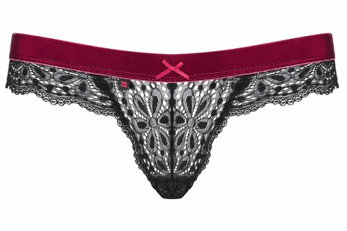 koronkowe stringi majtki czarne bordo rossita l/xl na Arena.pl