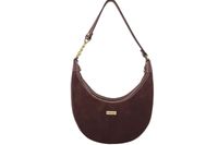 Stylowa torebka z zamszowym wykończeniem - Bordowa