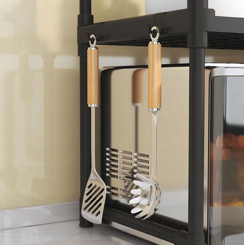 PÓŁKA KUCHENNA pod mikrofalówkę ORGANIZER CZARNA 2poziomy 48cm REGAŁ na Arena.pl