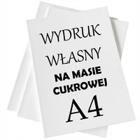 WYDRUK CUKROWY MASA CUKROWA Z TWOIM ZDJĘCIEM GRAFIKĄ A4 + GRATI TEKST