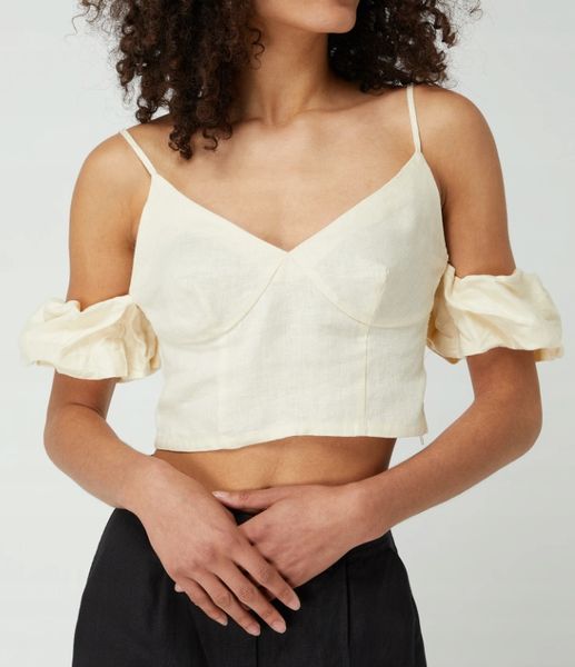 NA-KD Beżowy crop top Rozmiar 44 zdjęcie 3
