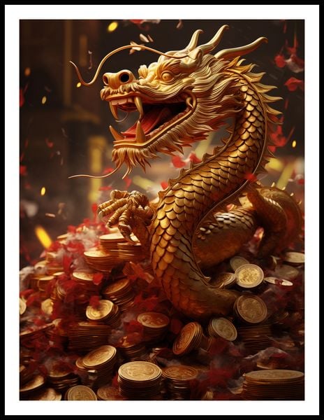 Plakat 60x80cm Smok Bogactwa zdjęcie 3