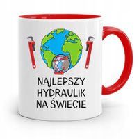 Kubek Czerwony Prezent Dla Hydraulika Najlepszy Z Nadrukiem Ze Zdjęciem