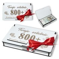 Pudełko na pieniądze prezent 18 urodziny twoje ostatnie 800+ 500+