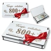 Pudełko na pieniądze prezent 18 urodziny twoje ostatnie 800+ 500+