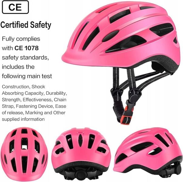 Kask Rowerowy DZIECĘCY DesignSter S 48-52CM RÓŻOWY NOWY zdjęcie 9