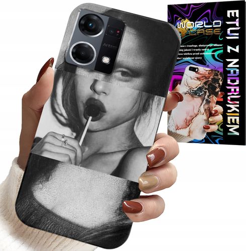 ETUI DO OPPO RENO7 4G - MONA LISA Z LIZAKIEM MODNE WZORY CASE na Arena.pl