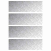 Płytki w Szachownicę 4 pcs Srebrny 90 x 30 cm Aluminium