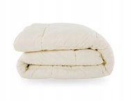 Kołdra Wełniana 160X200 Ecru Oddychająca Całoroczna Wypełnienie Owcza Wełna