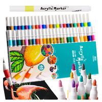 Markery akrylowe pisaki flamastry zestaw 48 sztuk do rysowania i zdobień