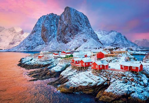 Puzzle 500 Elementów Hamnoy Village na Arena.pl