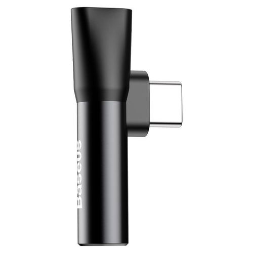 Adapter Audio Baseus USB-C do Mini Jack 3.5mm + USB-C (czarny) na Arena.pl