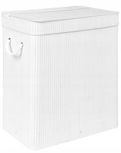 KOSZ BAMBUSOWY NA PRANIE BIELIZNĘ DWUKOMOROWY POJEMNIK ORGANIZER 100L na Arena.pl