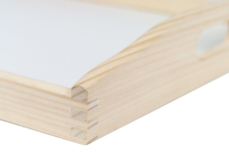 Taca drewniana 47/30 cm, białe dno zdjęcie 3