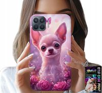 ETUI DO OPPO RENO 4 LITE - SŁODKA CHIHUAHUA NA RÓŻOWYM TLE KWIATAMI