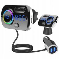 SOLIDNY TRANSMITER SAMOCHODOWY FM BLUETOOTH AUX