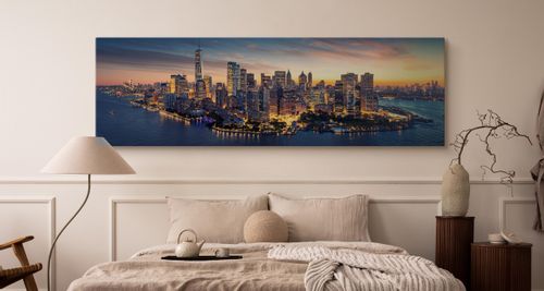 Obraz Na Płótnie Canvas Do Biura MANHATTAN NY Panorama 145cm x 45cm na Arena.pl