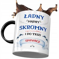 Kubek Czarny Dla Spawacza Ładny Mądry Skromny Z Nadrukiem Ze Zdjęciem