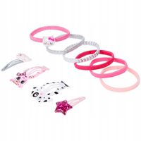 DREWNIANA TOALETKA DLA DZIEWCZYNKI LUSTRO TABORET + AKCESORIA SPINKI GUMKI