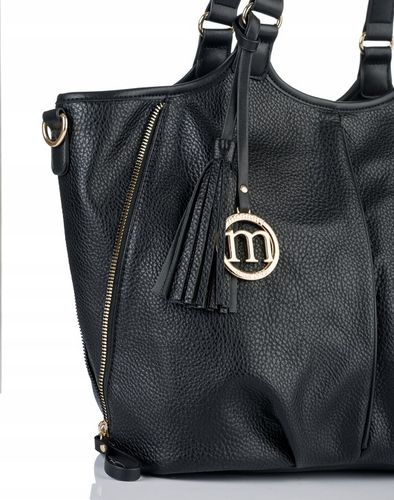 Torebka Damska KLASYCZNA SHOPPER MONNARI NA RAMIĘ Aktówka Czarna Premium na Arena.pl