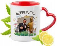 Mentzen Kubek Czerwony Z Uszkiem W Kształcie Serca Na Prezent