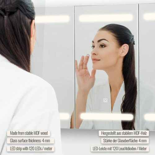 MIADOMODO Szafka z lustrem z oświetleniem LED, 100 x 60 cm na Arena.pl