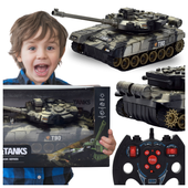 DUŻY CZOŁG ZDALNIE STEROWANY AKU NA PILOT RC ŚWIECI DŹWIĘK OBROTOWA WIEŻA
