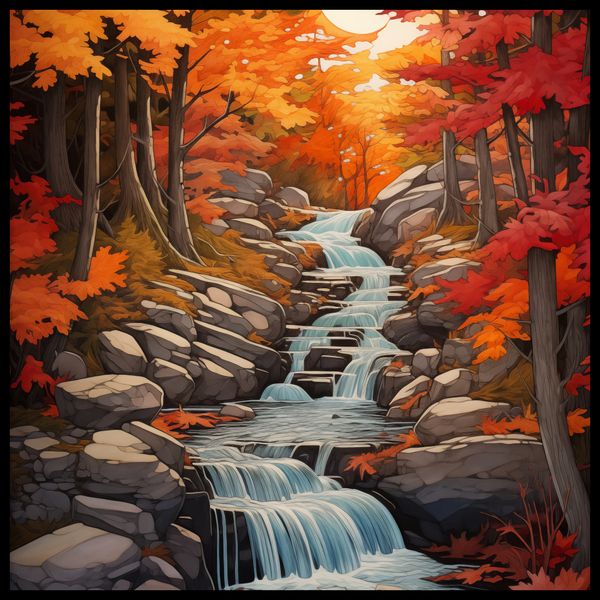 Plakat 60x60cm Jesienne Wodospady zdjęcie 2