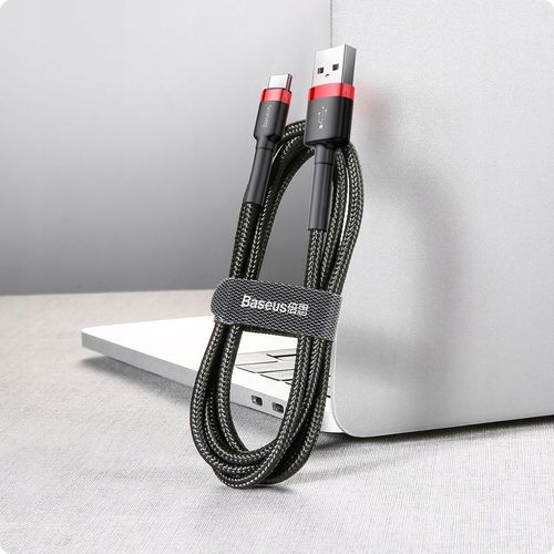 Kabel USB do USB-C Baseus Cafule 2A 3m (czerwono-czarny) na Arena.pl