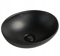 UMYWALKA NABLATOWA CERAMICZNA CZARNA MATOWA 41x33 cm STAWIANA NA BLAT OWAL