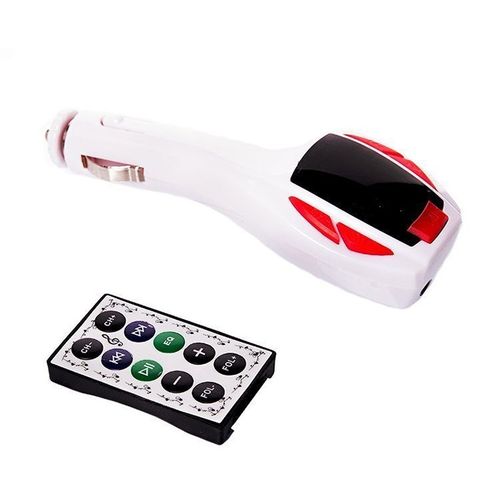 TRANSMITER FM LCD microSD USB MP3 JACK Biały na Arena.pl