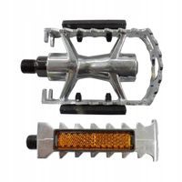 Pedały aluminiowe FP-961 srebrne aluminiowe na łożyskach kulkowych odblaski