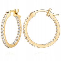 Złote kolczyki koła 585 14 tys. złotych 20,5 mm cyrkoniami ponadczasowy