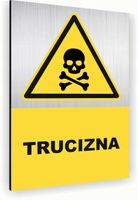 Tabliczka znak informacyjny 20x15 Srebrna TRUCIZNA Nierdzewna NADRUK UV