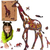 Puzzle drewniane eko 55 elementów. Cętkowana żyrafa