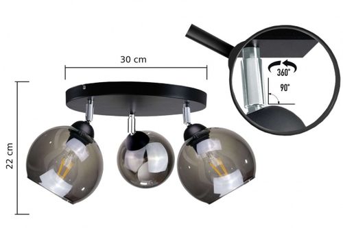 Spot 3xE27 YUNO BLACK na Arena.pl