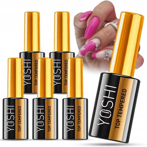 YOSHI Zestaw 5+1 Top hybrydowy TEMPERED 10ml mocny TOP na lakier na Arena.pl