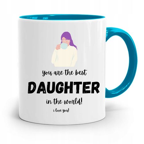 Kubek Błękitny Dla Córki Best Daughter Prezent Z Nadrukiem Ze Zdjęciem na Arena.pl