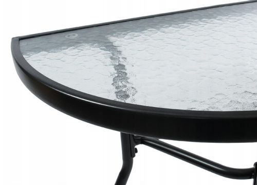 Stolik szklany kawowy na balkon taras patio półokrągły czarny na Arena.pl