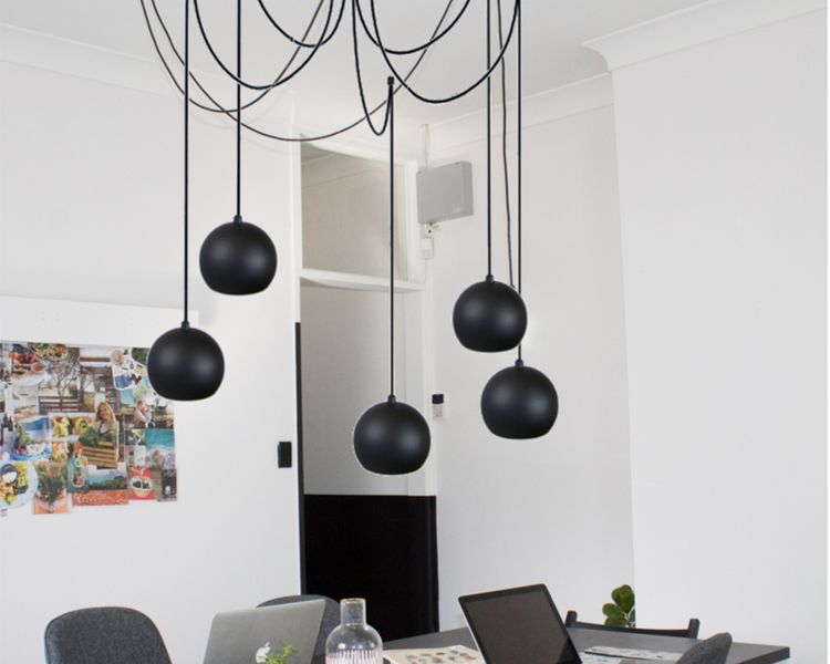 LAMPA kula biała z białym metalowym hamulcem pająk 3 wisząca zdjęcie 10