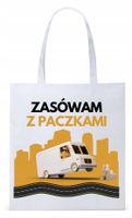Dla Kuriera Dostawcy Torba Eco Biała Shopper Z Nadrukiem Ze Zdjęciem
