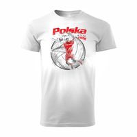 Koszulka polska siatkówka dla kibica do siatkówki siatkówka Volleyball męska biała REGULAR XL