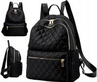 Plecak Czarny Wodoodporny Pikowany Damski Pojemny