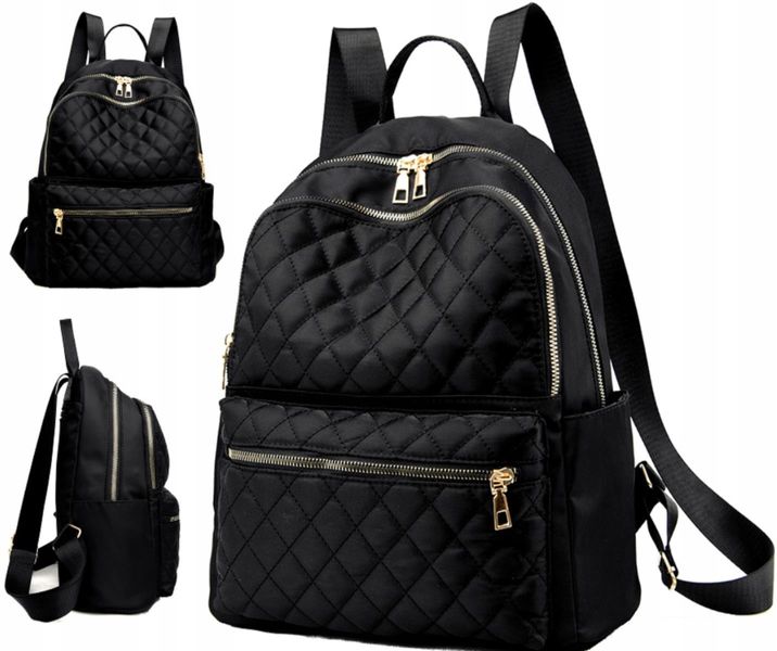 Plecak Czarny Wodoodporny Pikowany Damski Pojemny zdjęcie 1